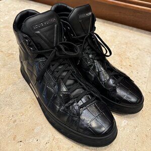 Louis Vuitton Black Crocodile High Tops - Mens Size 10